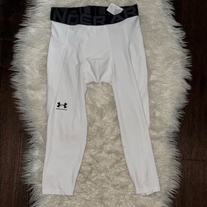 Under Armour White Leggings with Black Logo